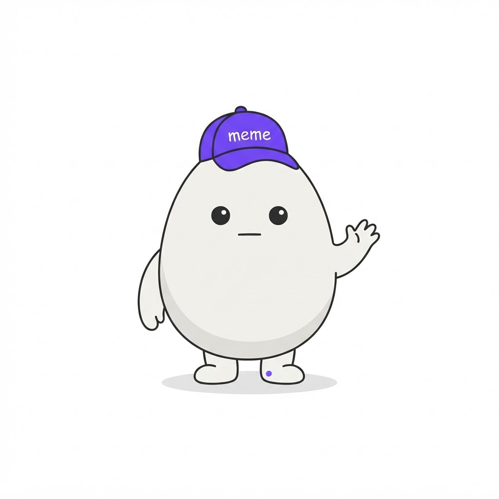 Meme mascot giving a lazy wave